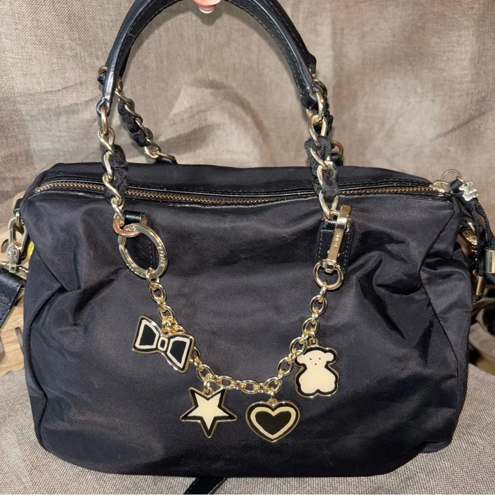 TOUS Brunock Chain Black Satchel Bag